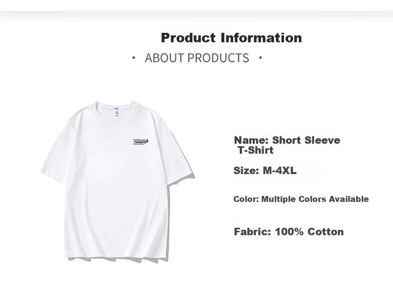 Warrior Pure Cotton Men's Summer Quick-Dry Short Sleeve T-Shirt Running Fitness Crew Neck Loose Casual Breathable Durable Men's Wear 16