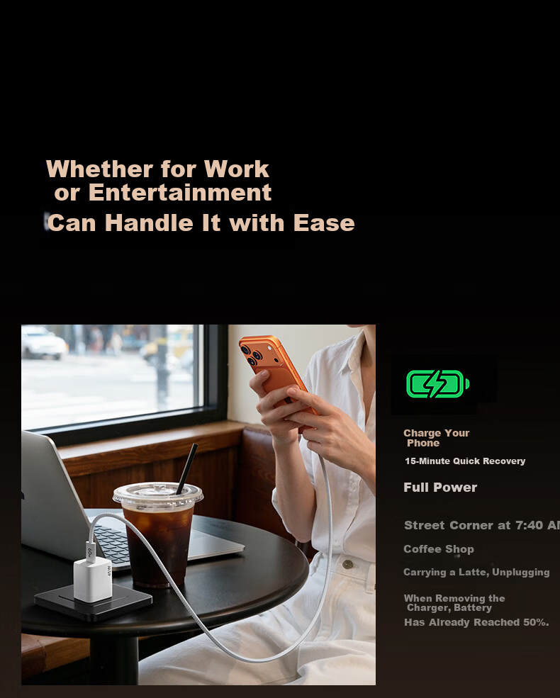 W&P 2026 Model Low-Temperature Fast Charger Apple iPhone 17 Pro Max Charger Foldable Plug GaN Low-Temperature 3C Certified 45/35W 9