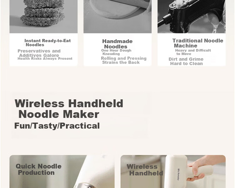 Joyoung Handheld Electric Noodle Maker 30-Second Quick Noodle Extruder Rechargeable Stainless Steel Pasta Machine M2-MS100 4