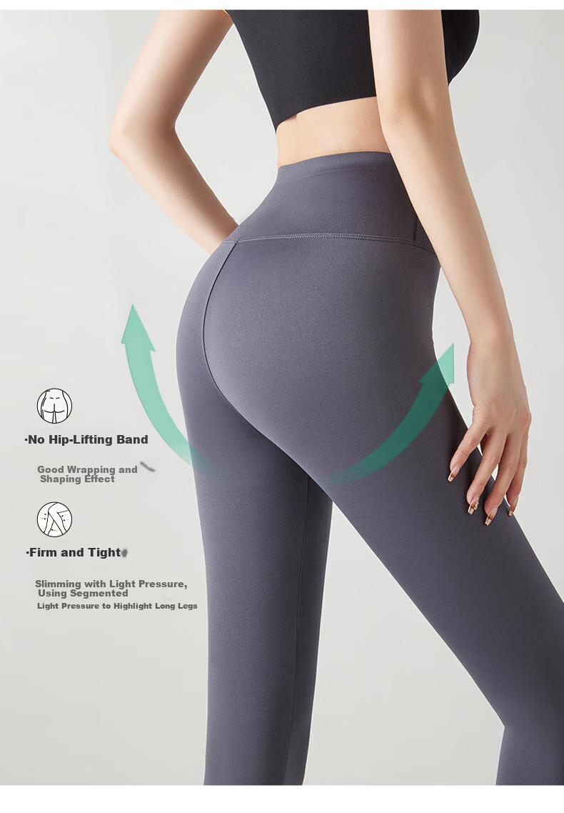 LangSha Seamless Sharkskin Women's Autumn High-Waist Slimming Cycling Sports Yoga Pants White Leggings 10