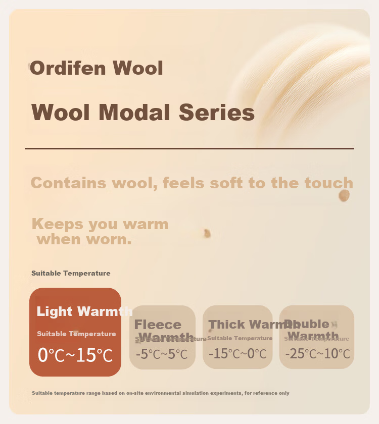 Ordifen Women's Thermal Underwear Set Wool Modal Crew Neck Seamless Black 2XL 1