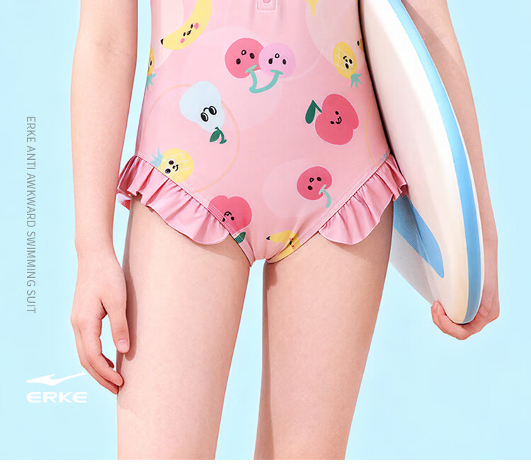 ERKE Kids Girls Baby Triangle Swimsuit Skin-friendly Breathable Beach Toddler Swimwear 1