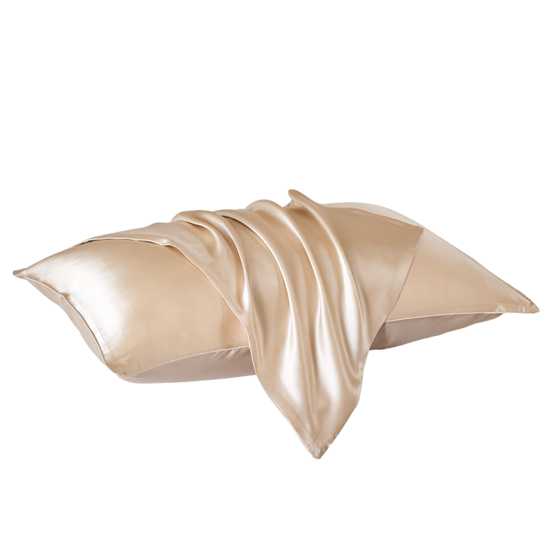 Taihuxue Solid Color Adult Silk Pillowcase, Silk Fabric, Smooth And Soft All-Season Use, Elegant Gold 48*74