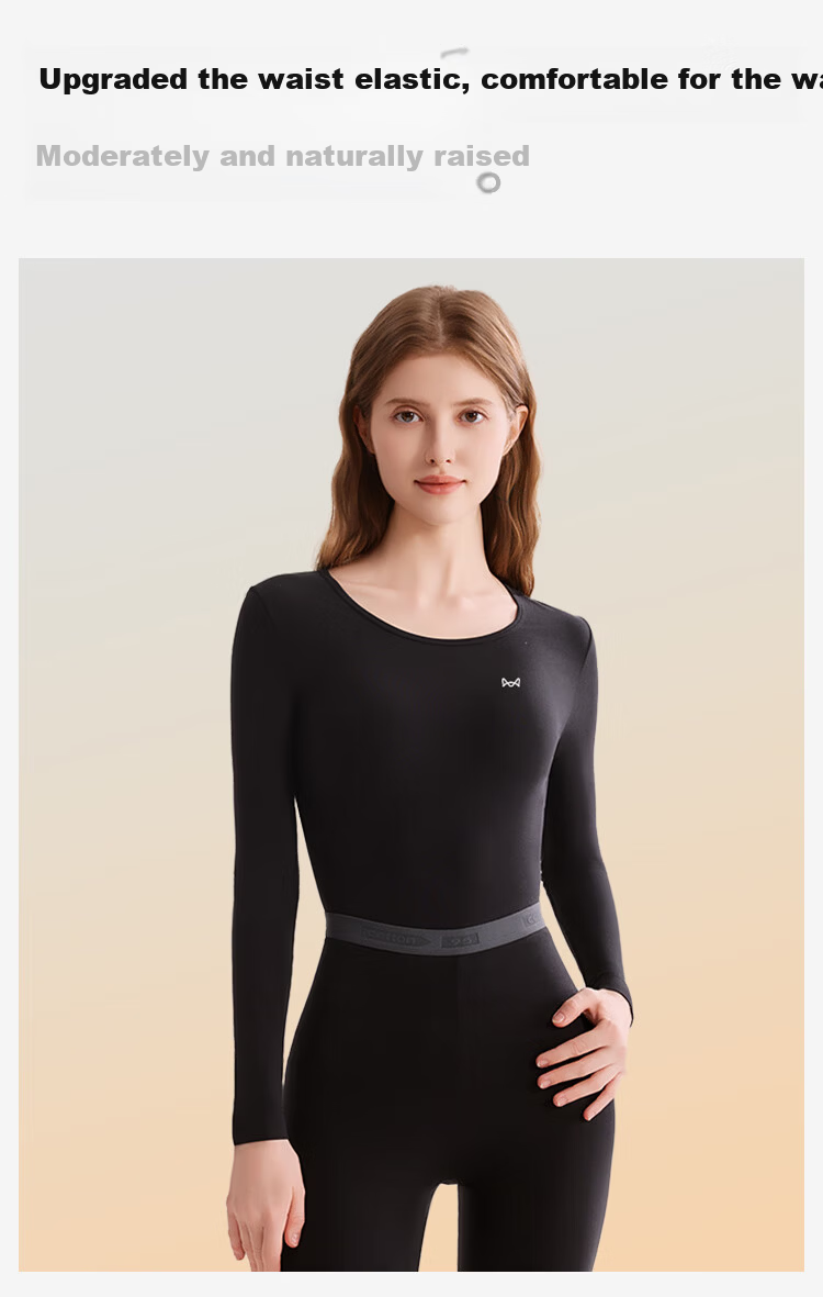 Miiow [Xinjiang 80S High Elasticity Class A Cotton] Lightweight Luxury Tight Fit Women's Autumn Thermal Underwear Set Cotton Wool 11