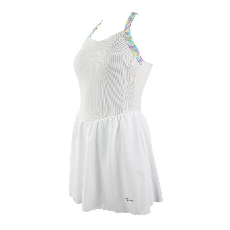Keep Women's Sleeveless One-Piece Floral Strap Fashion Swim Dress 671 Off-White 2XL
