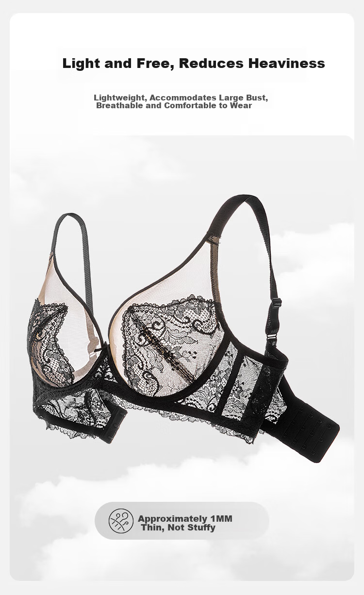 Ordifen Women's Ultra-Thin Lace Sexy Slimming Boyshort Bra Set XB4318 4