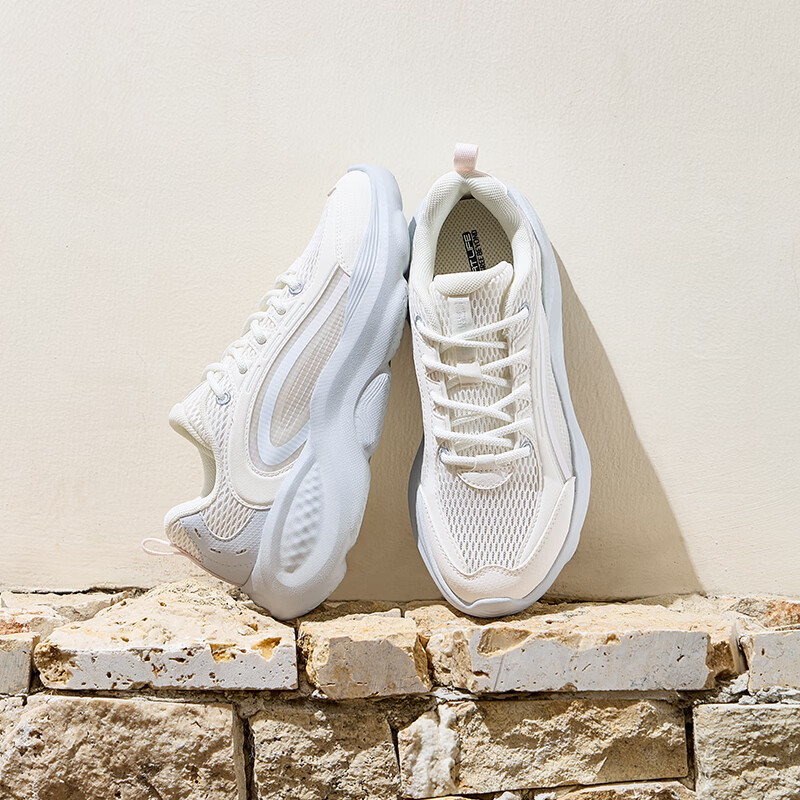 361° Women's Sports Shoes Mianyun Spring Summer Thick Sole Commuting Breathable Casual Retro Dad Shoes 682626703-1