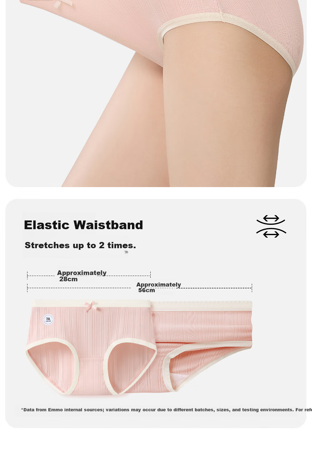 Emo Women's Antibacterial Underwear 2025 New Mid-Waist Seamless Plus Size Bikini Panties Champagne White + Pink + Light Coffee XL 9