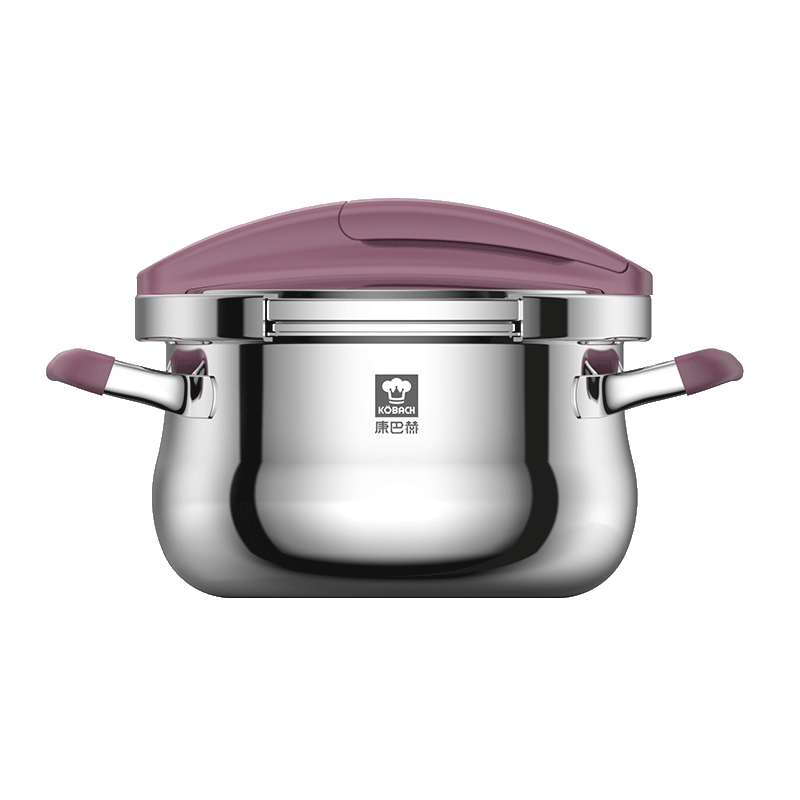Kambach Pure Titanium Pressure Cooker Single-Handed Opening Multi-Safety Explosion-Proof Foldable Standing Lid Compatible with Induction and Gas Stoves