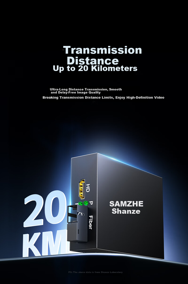 Sanze HDMI Optical Transmitter and Receiver Pair Fiber to HDMI Extender HD Video Transmitter HDMI Fiber Transceiver AV Optical Terminal FC Port 20KM GDJ-02 4