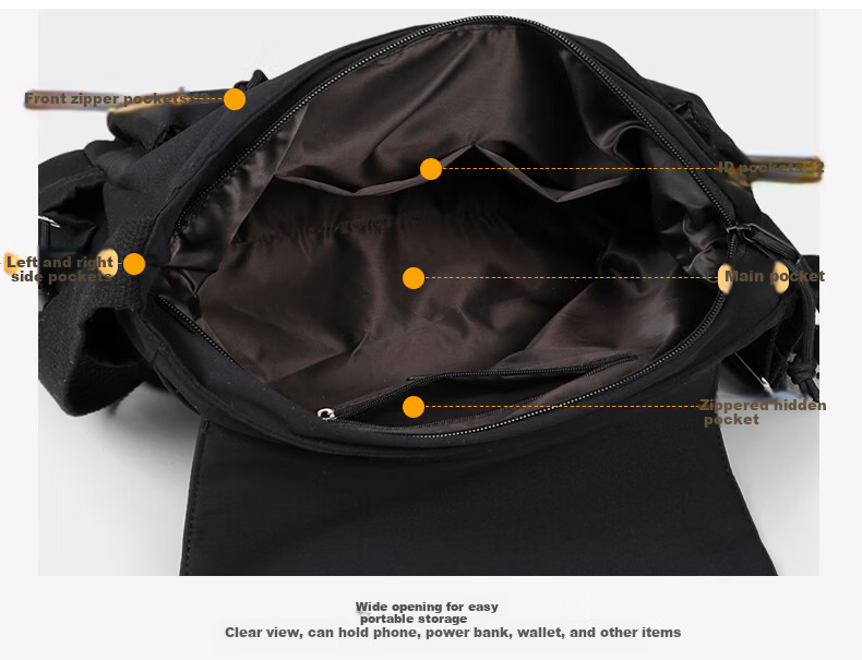 Viney Men's Casual Sports Crossbody Bag Fashion Trendy Japanese Messenger Bag Large Capacity Multifunctional Canvas Bag 4