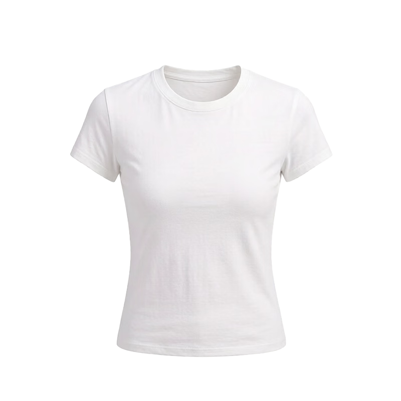 Xunmianren Women's Summer Solid Color Crew Neck Breathable Short Sleeve Slim Fit T-Shirt