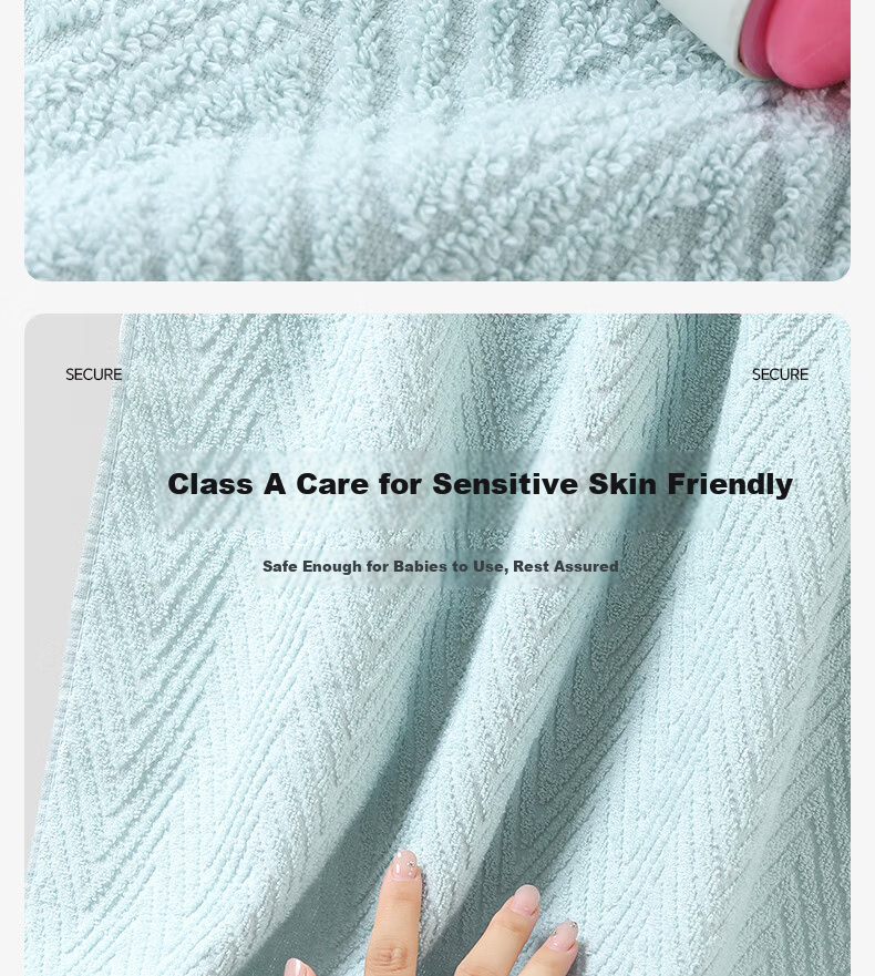 Grace 7A Antibacterial 100% Cotton Bath Towel, Lint-Free, Skin-Friendly, Super Absorbent, Unisex, Pink 2