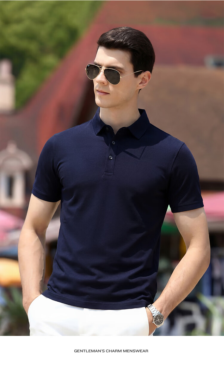 Antonio [Mulberry Silk & Long-Staple Cotton] Lightweight Luxury Classic Minimalist Polo Shirt Men's Business Casual Short Sleeve T-Shirt 15