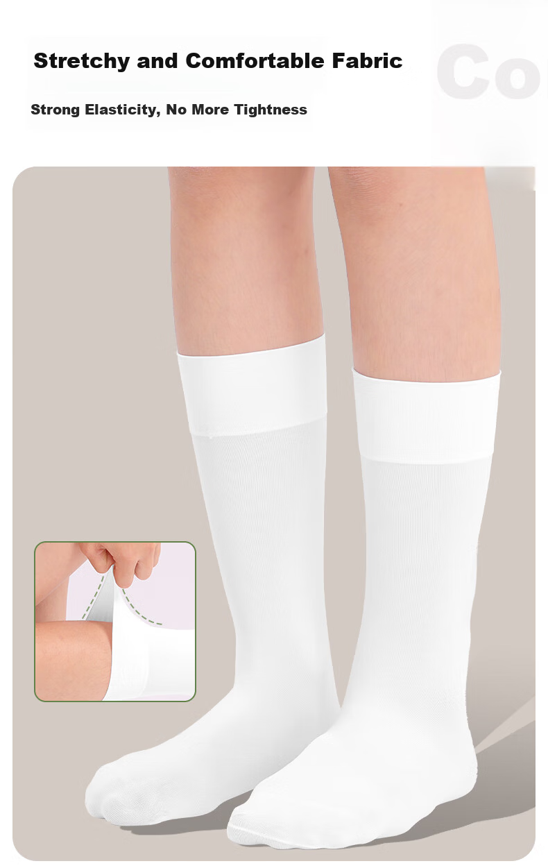 Barbie Girls Mid-Calf Socks Spring and Autumn Children's Short Stockings School Style Half-Leg Socks Pure White Baby Long Socks 3