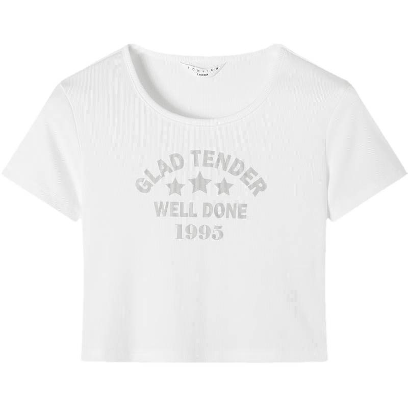 TonLion 2026 Summer New Women's Short Sleeve T-Shirt Pure Cotton Short American Style Small Size Design