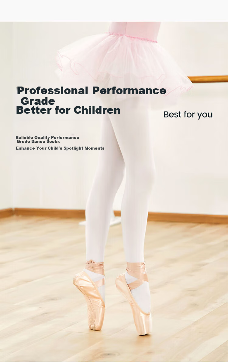 LangSha Kids Tights 3-Pack Girls Thin Basic Dance Stockings Student Ballet Practice Non-Slip Socks 3