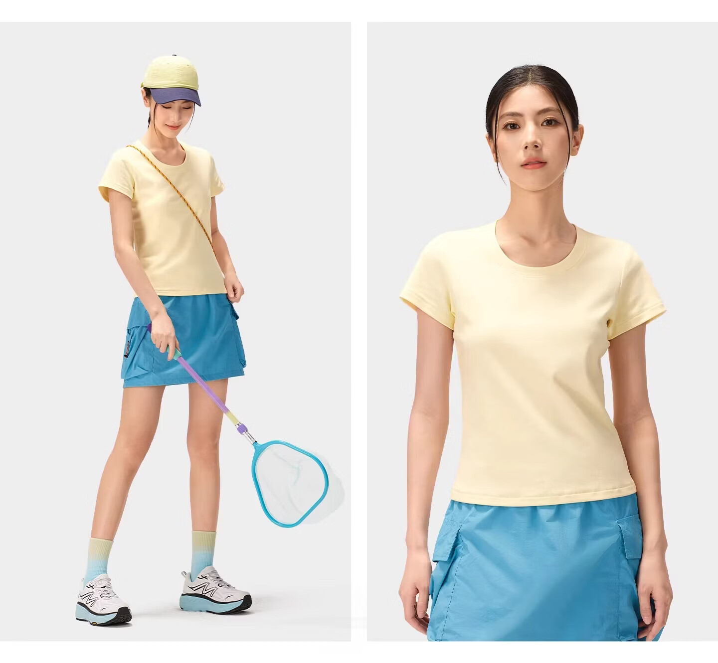 CAMEL Outdoor Casual Women's Shoulder T-Shirt 26 Spring Summer Breathable Stretch Slim Cotton Sports Tee K092 38