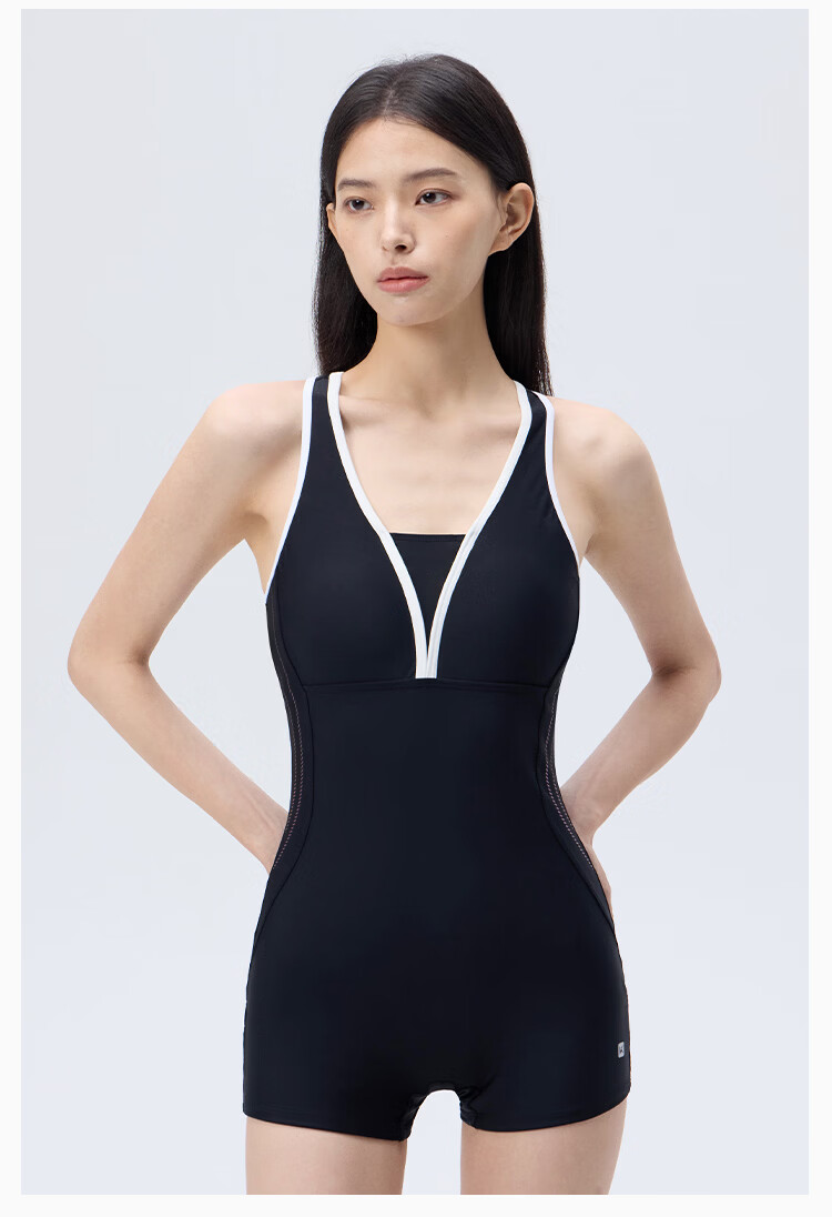 Keep Women's One-Piece Square-Leg Swimsuit Slim Fit High-End Black L 700 11