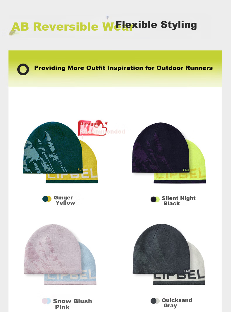 Feibit Merino Wool Hat Unisex Antibacterial Warm Knitted Sports Cap Anti-Pilling Ear Protection Cold Resistant Snow Pink 11