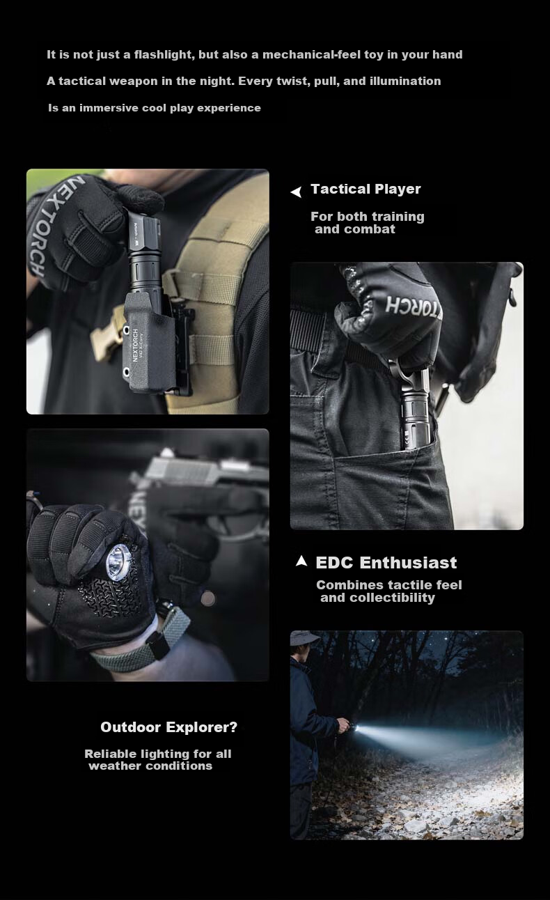 NEXTORCH ARTORCH High Brightness EDC Tactical Duty Flashlight Outdoor Emergency Powerful Rechargeable Mini Flashlight 3