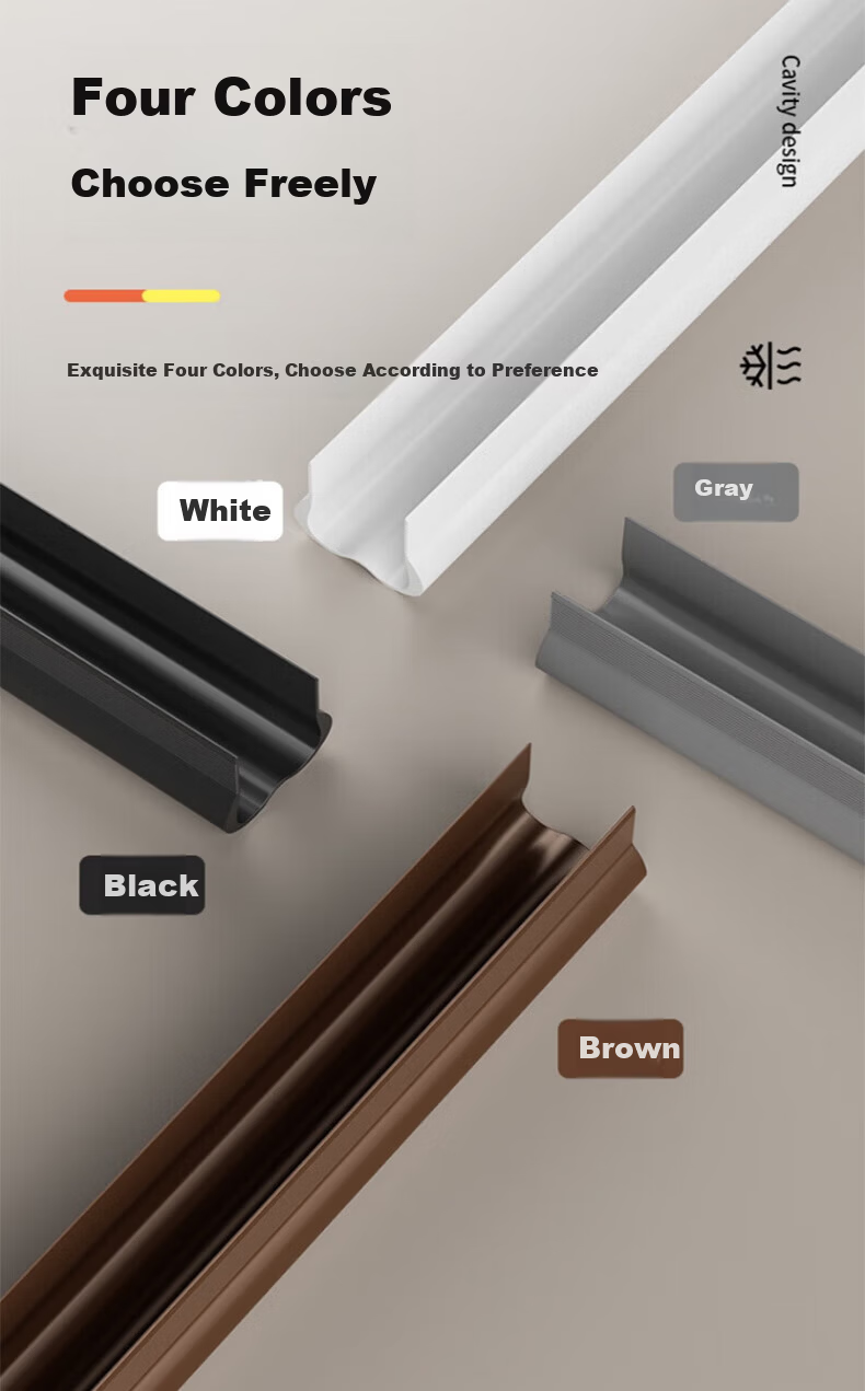 Yupinfengmao White Door Gap Draft Stopper Self-Adhesive Door Bottom Seal Strip Dustproof Windproof Bathroom Door Water Barrier Strip 12