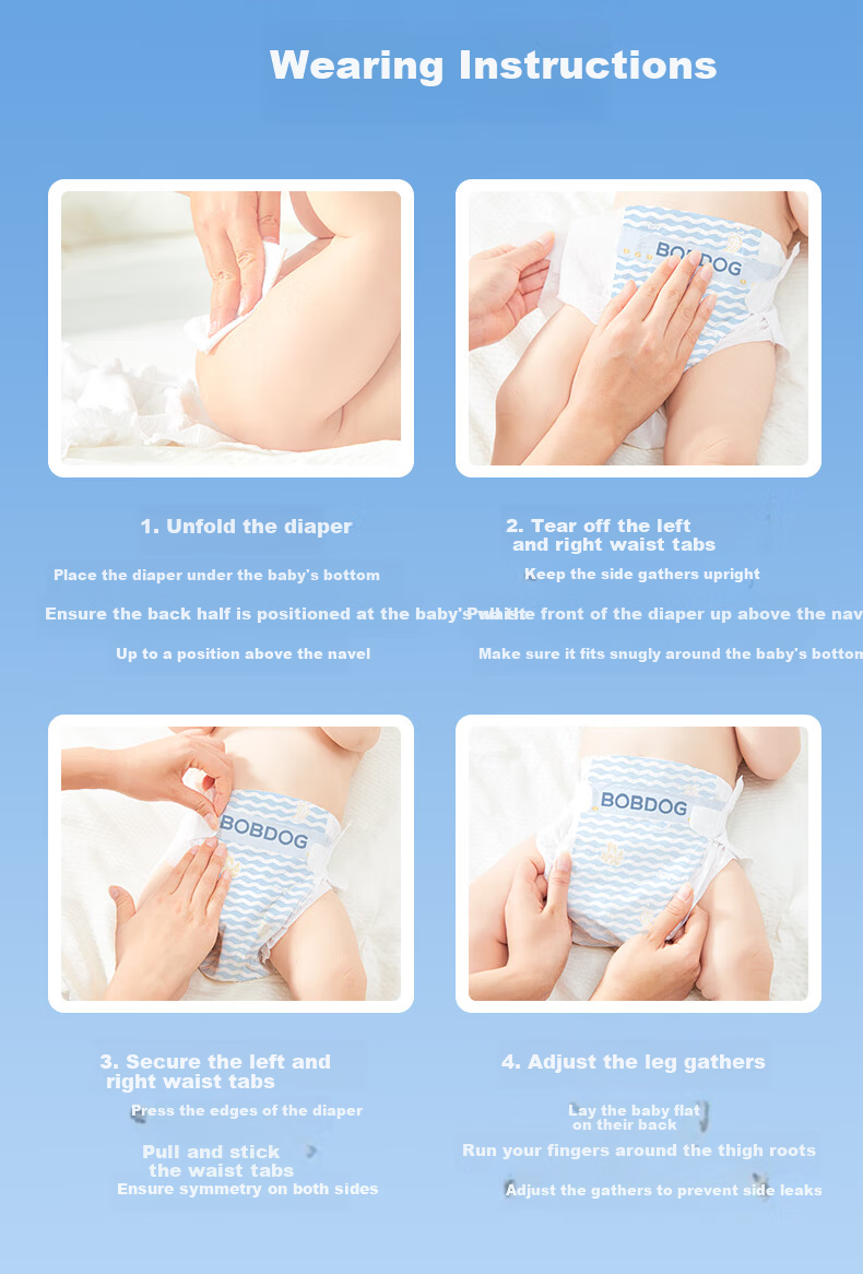 BOBDOG Small Wave Ultra Soft M90 Pieces (4.5-8.5KG) Baby Diapers [Brand Direct Supply, Trusted Quality] 12