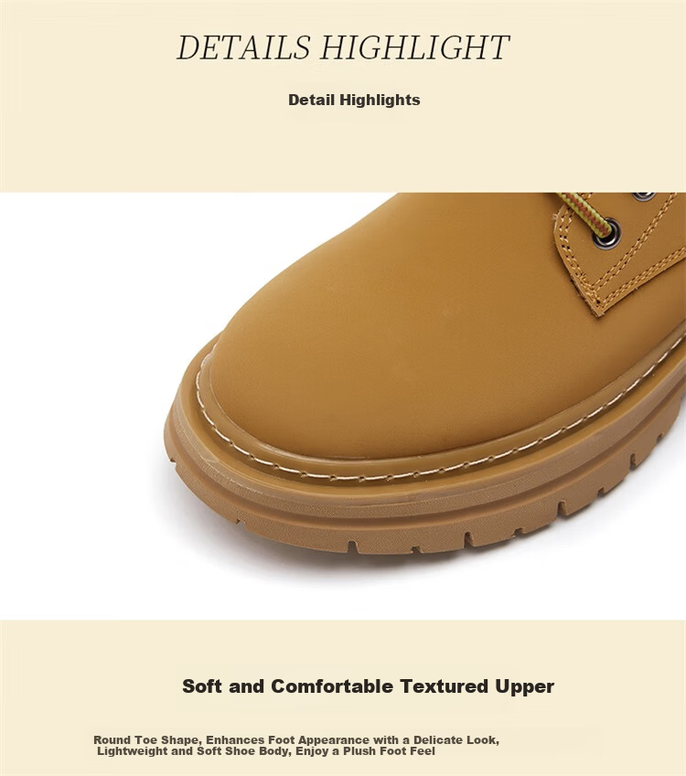 Yierkang Martin Boots Autumn And Winter Men's Retro High-Top Yellow Boots, Durable Outdoor Casual Work Boots Versatile Shoes for Me 5