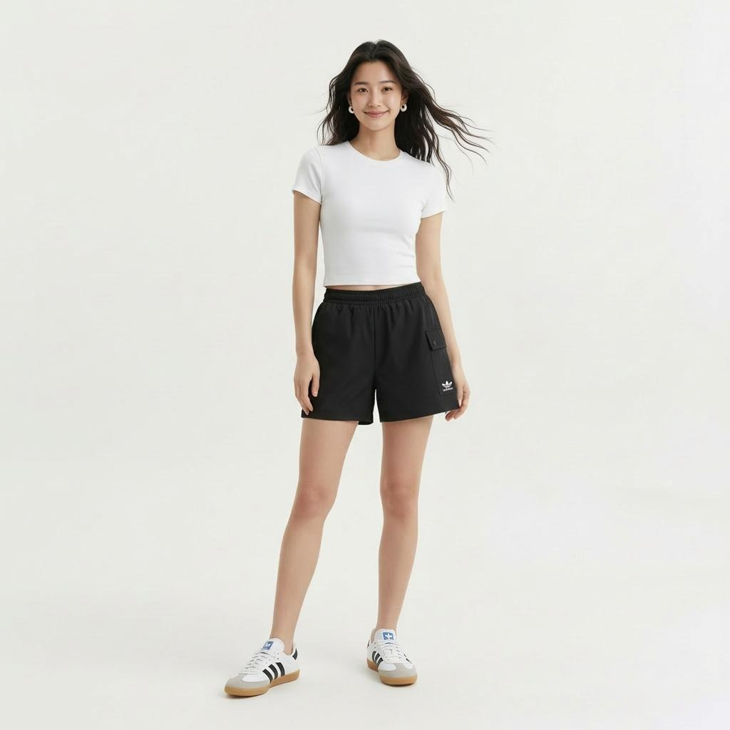 Adidas Originals Women's ESS C Shorts Woven Shorts JD1514 Black S 3