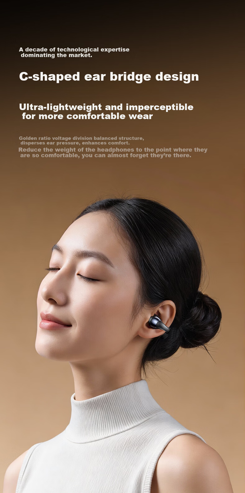 LINGCHEN 2026 Latest Harman Kardon Level Bluetooth Clip-On Bone Conduction Open-Ear Sports Running Wireless Ear-Hook AI Noise Cancelling Long Battery Life Earphones 12
