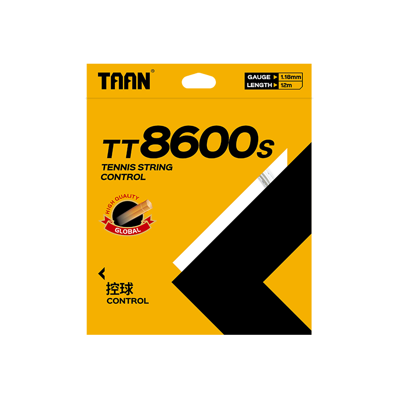 Taan Tennis String, Hard String, Powerful Control, High Elasticity, Durable, TT8600s Hexagonal Power, White, 12M, Single Pack