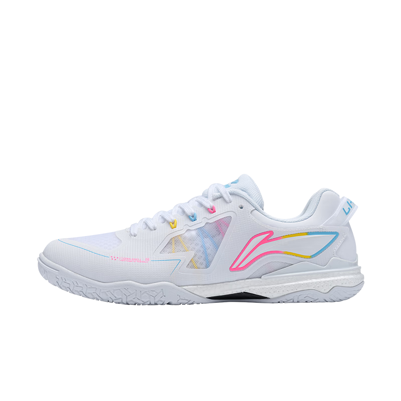 LI-NING Kirin 3.0 Unisex Table Tennis and Badminton Shoes Non-Slip Shock Absorption Training Sports Shoes Standard White Size 41