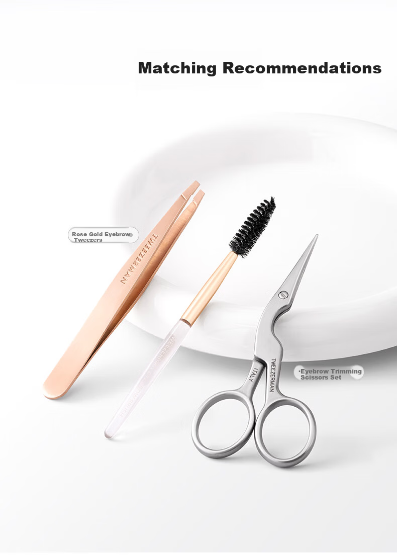 Tweezerman Imported Eyebrow Scissors and Brush Set Safe Eyebrow Grooming Beauty Makeup Tools Gift 15