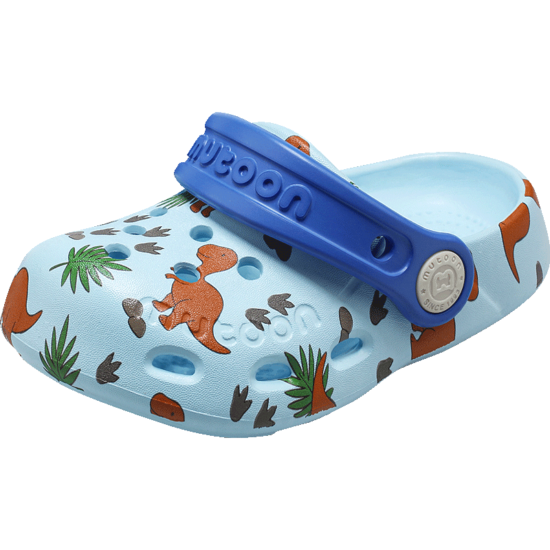 Mutong Baby Slippers Boys Size 26 Summer Cartoon Printed Hole Shoes Girls Outdoor Water Beach Shoes Secret Blue 180