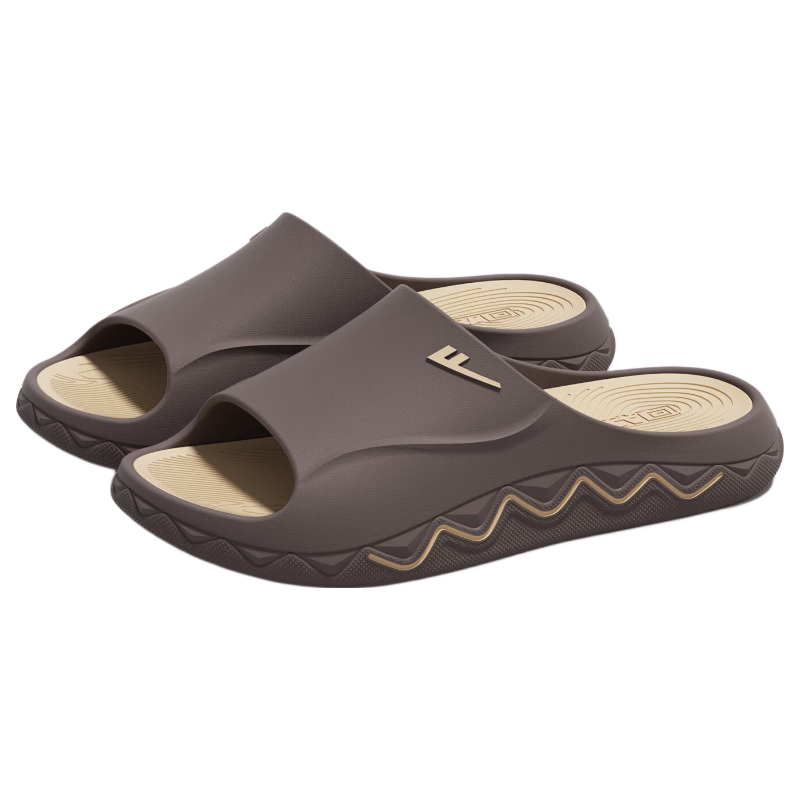 Warrior Men's Sports Slippers Non-Slip Home Bathroom Shower Flip Flops Durable Outdoor Sandals Dark Brown Card Size 42-43