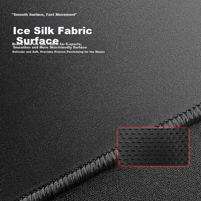 AOC Gaming Mouse Pad FPS Smooth Small Size 300x250x3mm Thickened Edge Keyboard Computer Desk Mat GP520S/93 Ice Silk Black