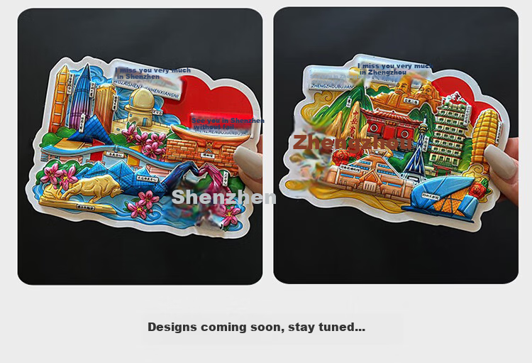 Yi Ju Changning Tourist Attraction City Refrigerator Magnet Souvenir Gift for Friends PVC Hangzhou Style 9