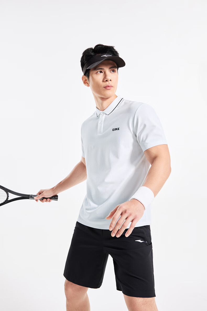 Hongxing Erke Summer Sports Short Sleeve Polo Shirt Outdoor Ice Cool Casual Men's Light Business Micro Collar T-Shirt 17