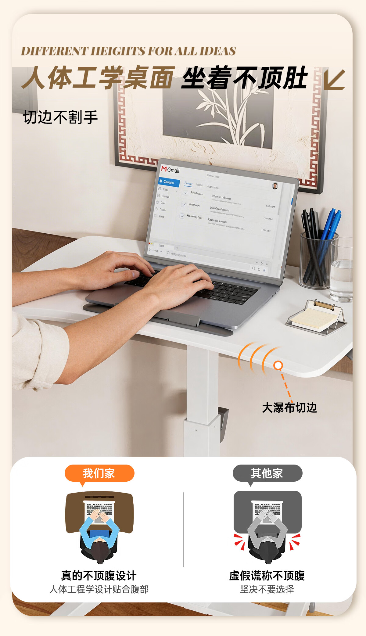 JOYSEEKER Portable Flip Adjustable Lazy Desk Study Writing Desk Bedside Computer Desk Workstation Sofa Side Table 4