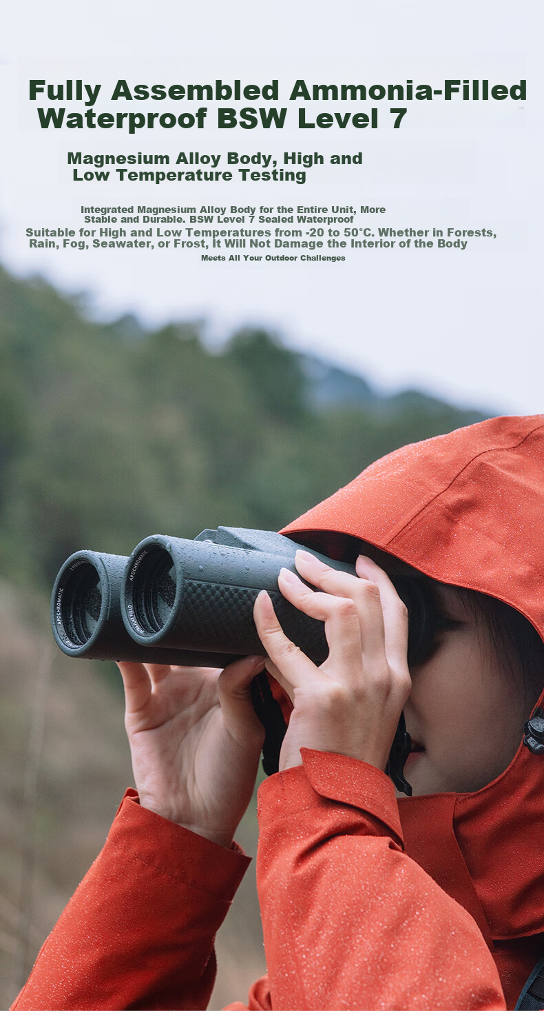 BOSMA Qinglong 10X42 APO 92% High Transmittance 70° Ultra Wide Angle Dual ED Field Flattening Magnesium Alloy HD Binoculars 17