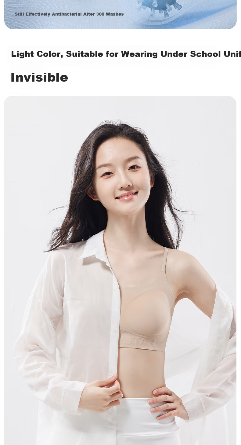 Meishianxuan High School Girls Youth Development Bra Vest for Teen Girls Age 15 Junior High Students 11