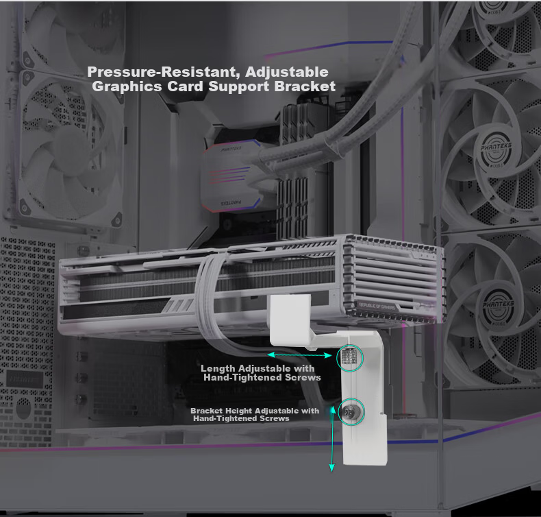 PHANTEKS NV9 White Frameless Full-View Seaview Computer Case (Dual 420/480 Water Cooling, EATX/SSI-CEB, ARGB Dual Channel Lighting Control, Type-C) 23