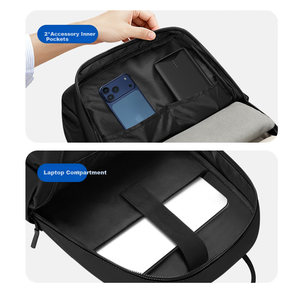Biyoumei Business Laptop Backpack Large Capacity Travel Multifunctional Commuter Bag Black 4