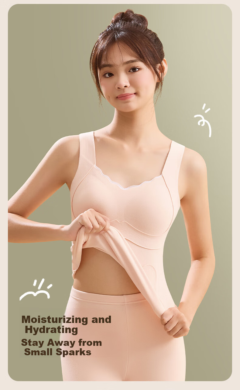 Tingmei Thermal Vest with Chest Pad for Adolescent Girls Wool and Silk Autumn Winter Blue L 9