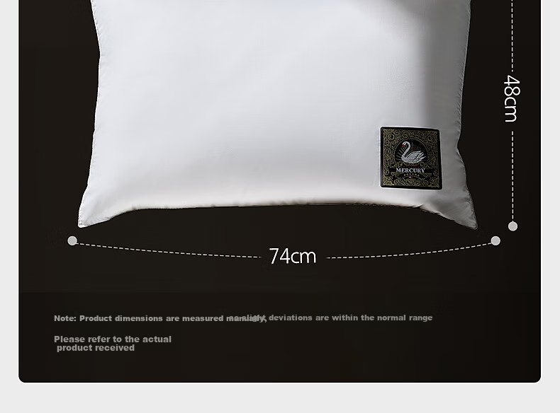 Mercury Home Textiles Pillow 95% White Goose Down Pillow Five-Star Hotel Down Pillow 120-Thread Count Class A Neck Support Cervical Pillow Single 16