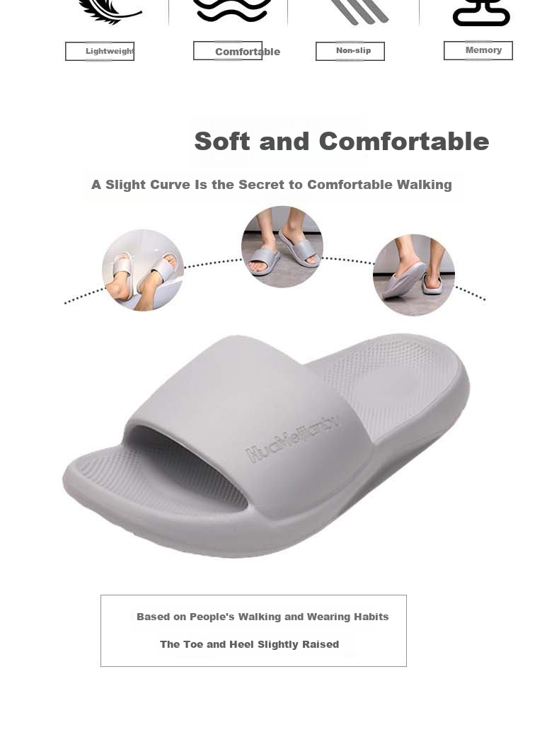 Huamei Jianbu Thick Sole Slippers Home Shower Bathroom Outdoor Non-Slip All-Season Sandals HM8888 2