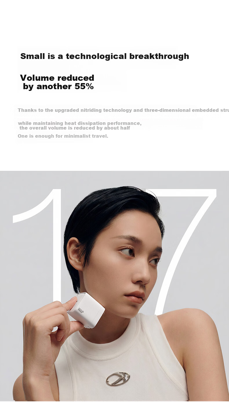 W&P 2026 Model Low-Temperature Fast Charger Apple iPhone 17 Pro Max Charger Foldable Plug GaN Low-Temperature 3C Certified 45/35W 17