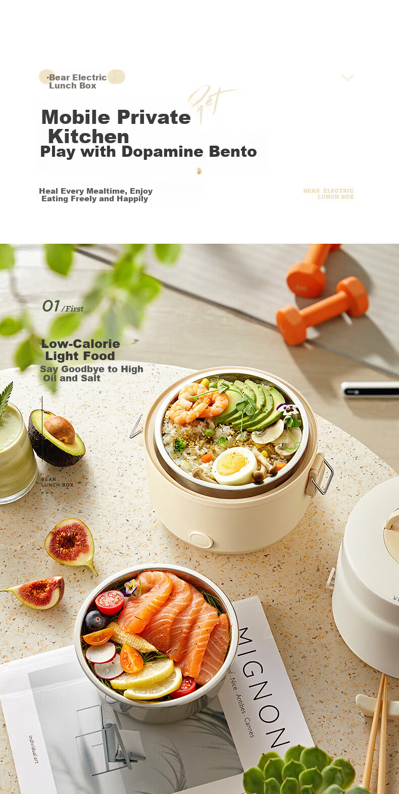 Bear Electric Lunch Box Portable Heated Lunch Box Insulated Double-Layer Stainless Steel Inner Container Sealed Fresh-Keeping Multifunctional 2L for Office Workers 13