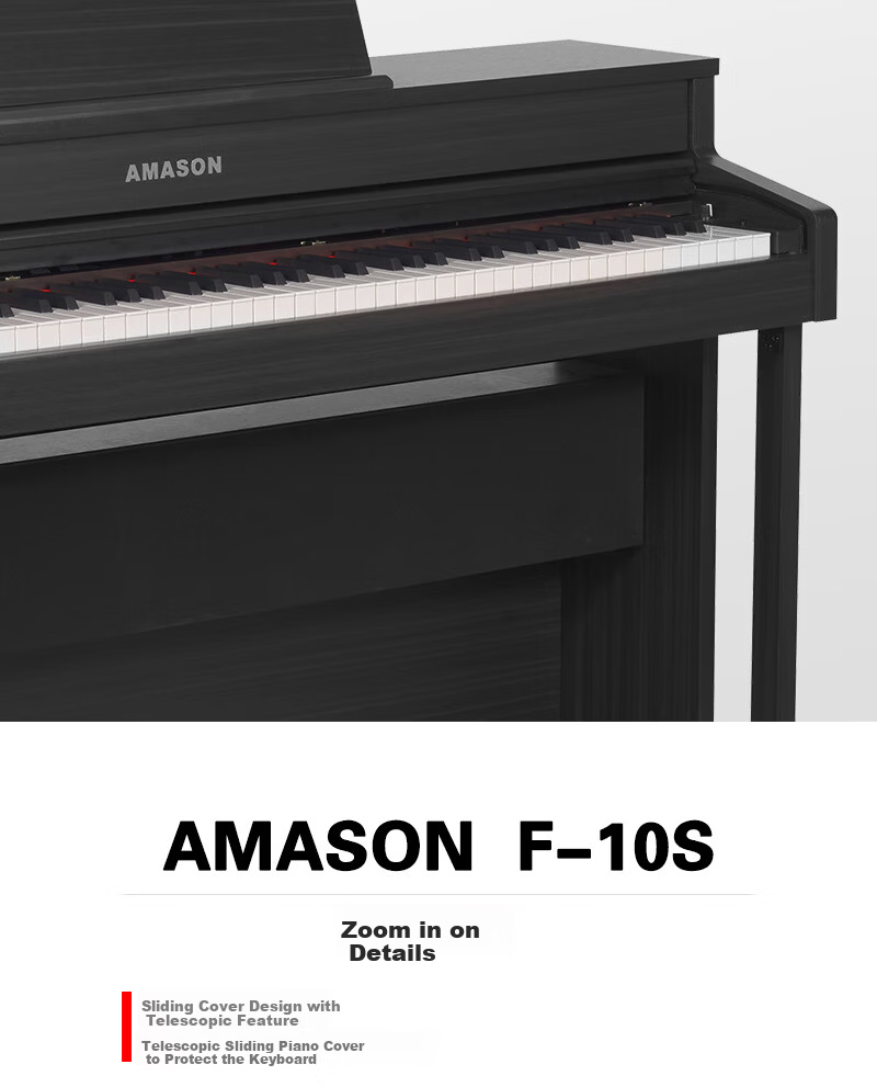 Amason Pearl River Piano Graded Digital Piano 88-Key Weighted Hammer Professional Electronic Keyboard for Adults and Children F10S Black 16
