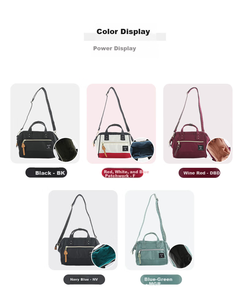 Anello Japan Rakuten Single Shoulder Crossbody Boston Bag Lightweight Large Capacity Box Shaped Small H0851Z Red Blue White 5